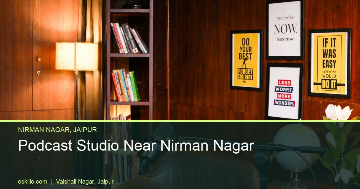 Podcast Studio Near Nirman Nagar, Jaipur: Route and Prices 3 Oskillo Studio Best Podcast Studio for Rent in Jaipur Office set at Oskillo Studio with mics ready, a podcast studio near Nirman Nagar, Jaipur